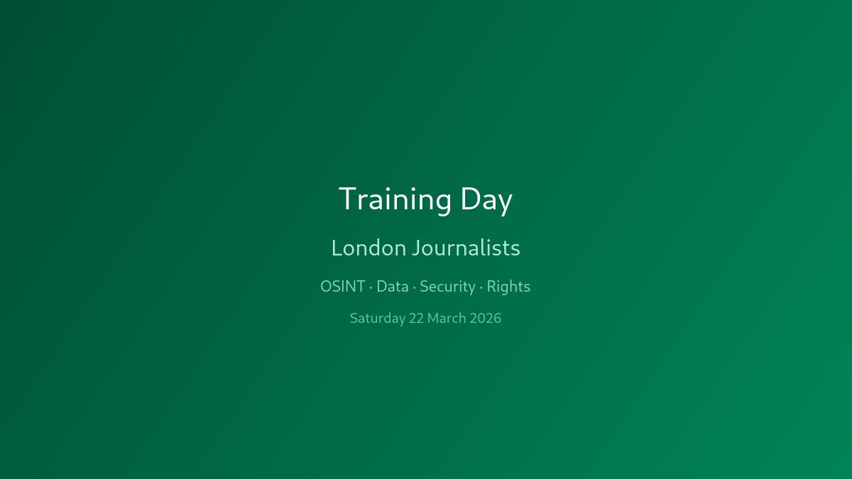 London Journalists Training Day 2026